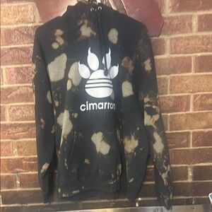 Port and Company Crewneck Sweater Black and Tan Artistic Design